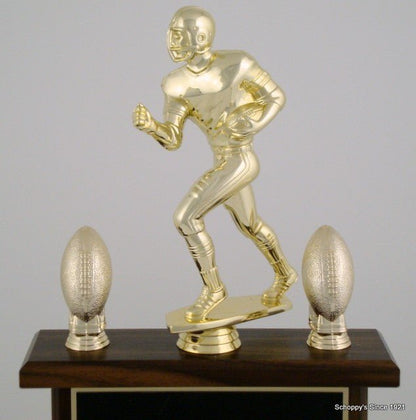 Football Perpetual Trophy SPT Close Up image of a trophy Topper of a Large 8 inch Football Runner