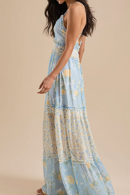 Fresh Boho Floral Cami Maxi Dress
