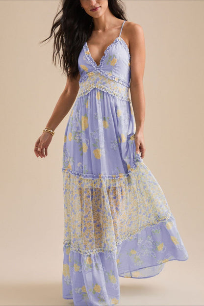 Fresh Boho Floral Cami Maxi Dress
