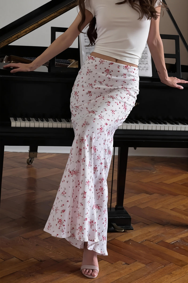 Fresh Elegant Floral Slim Mermaid Skirt