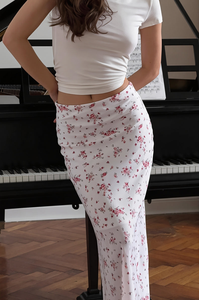 Fresh Elegant Floral Slim Mermaid Skirt