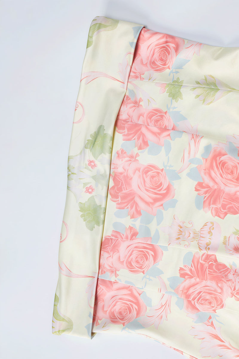 Fresh Floral Print Bandeau Bodycon Mini Dress