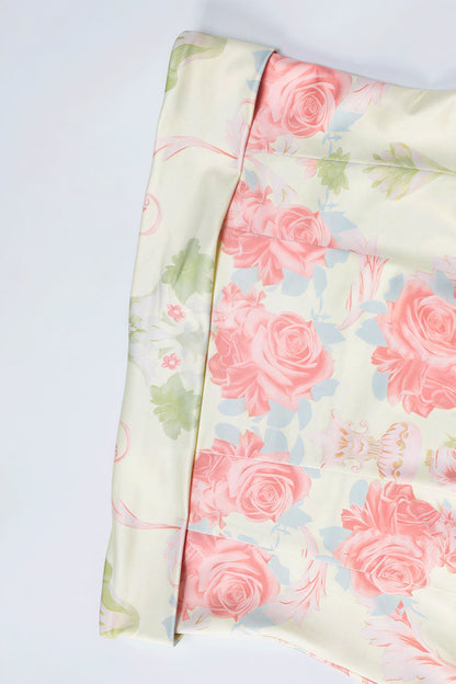 Fresh Floral Print Bandeau Bodycon Mini Dress