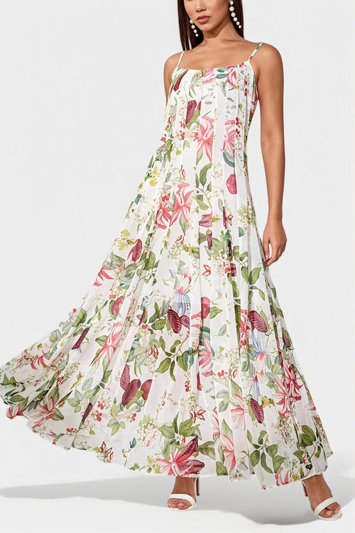 Fresh Print Cami Swing Long Boho Dress