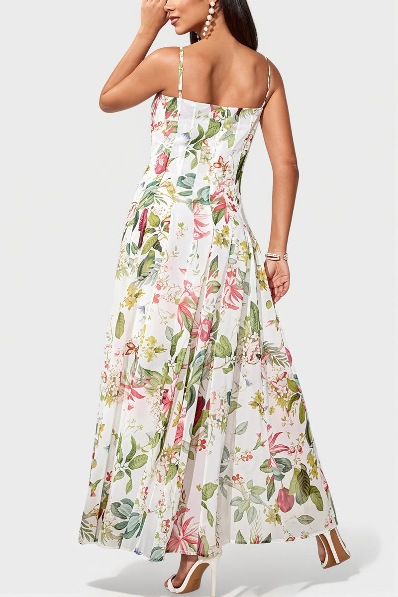 Fresh Print Cami Swing Long Boho Dress