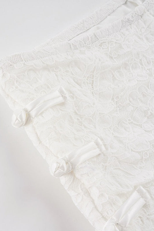 Frog Button Lace Bodycon Shorts