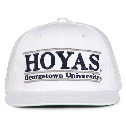 Georgetown Retro Bar snapback hat in white, front view