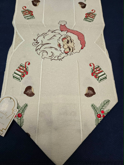 German Table Runner 8 by 41.5 Inches Santa and Presents