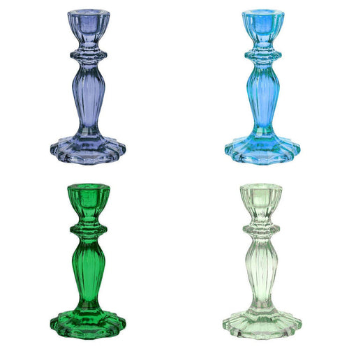 Glass Candle Holders Starter Set - Cool Colors