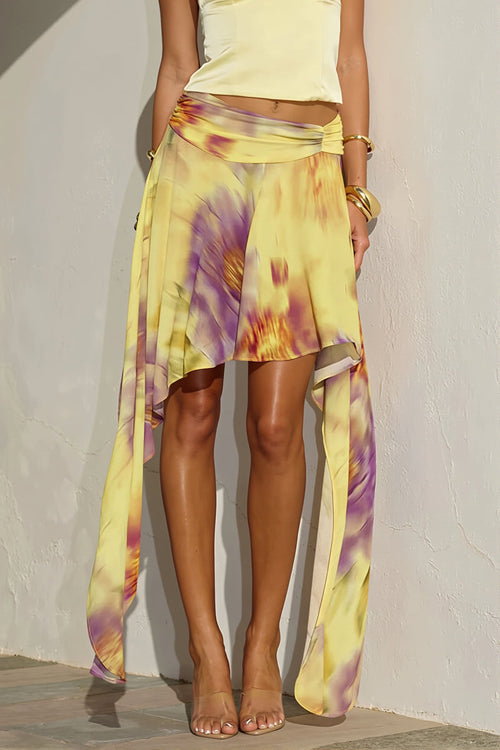 Gradient Dye Irregular Ribbon Skirt