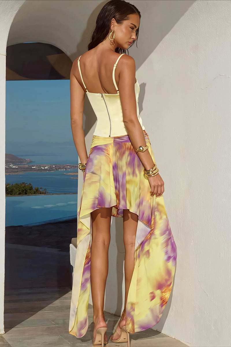 Gradient Dye Irregular Ribbon Skirt