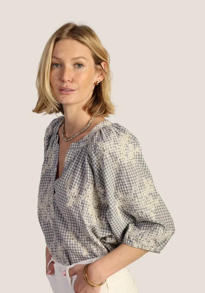 Gwynn Embroidered Gingham - Multi