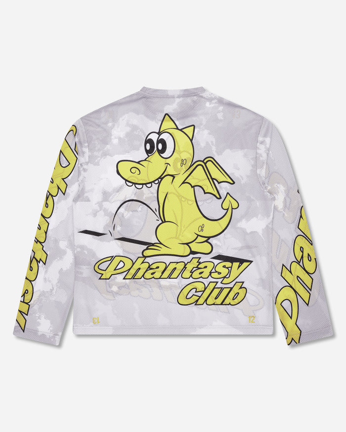 Phantasy Club Halcyon LS Mesh Top Dragon White T-Shirts Top WBMW074JY41 WTH0001