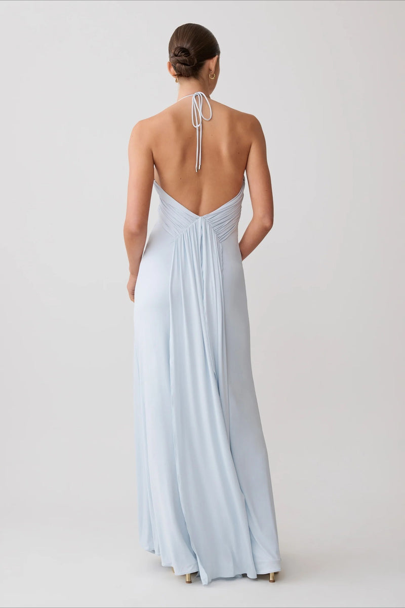 Halter Open Back Ruched Bodycon Mermaid Mini Dress