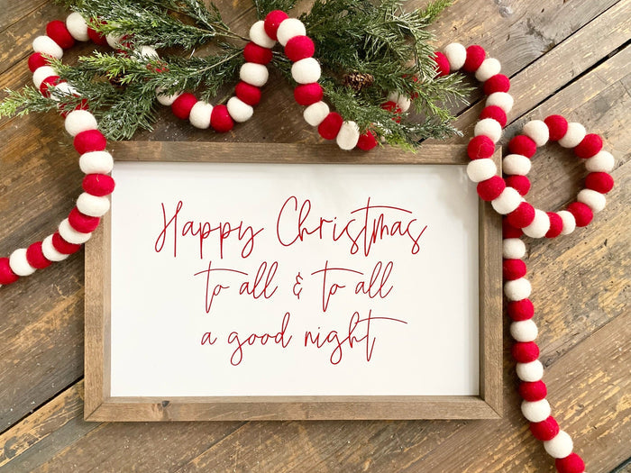 Happy Christmas To All Script <br>Framed Print