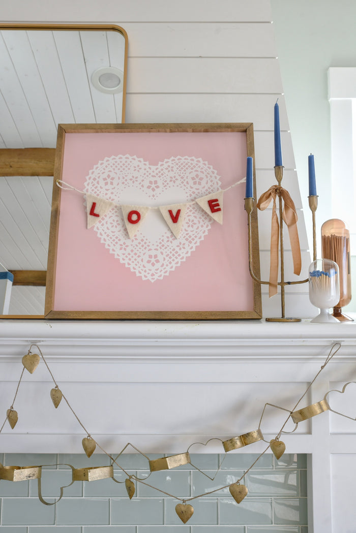 Heart Doily 1 <br>Framed Art