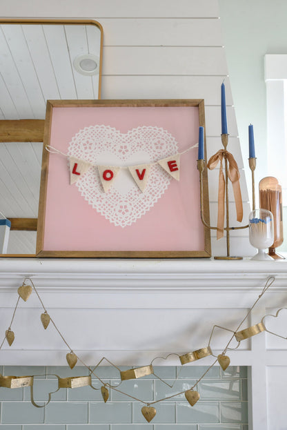 Heart Doily 1 <br>Framed Art