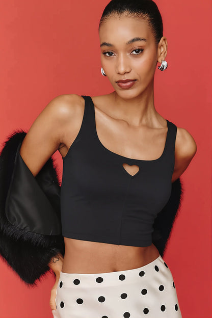 Heart Patch Cutout Slim Tank Top