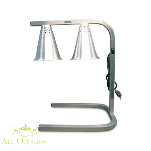Heat Lamp Rental for Catering & Events featuring silver shades and sturdy frame dimensions 14x19x23.38 inches.