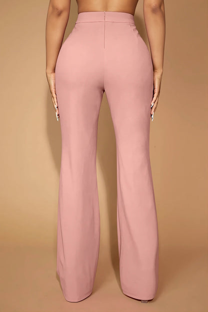 High Waist Business Straight Leg Pants