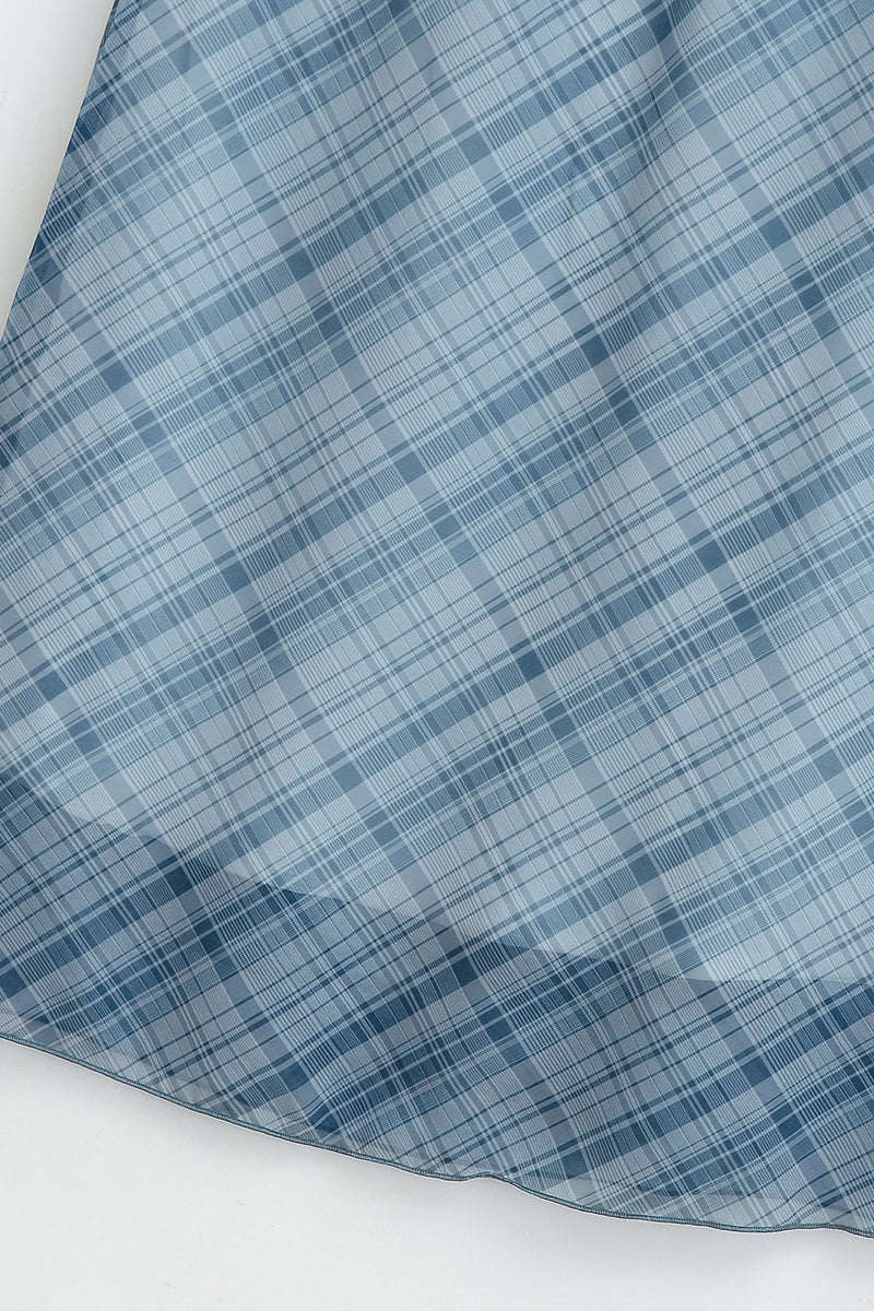 High Waist Contrast Plaid Bodycon Skirt