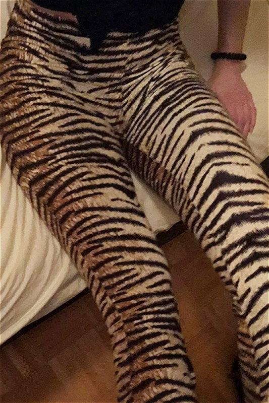 High Waist Slim Leopard Flared Pants