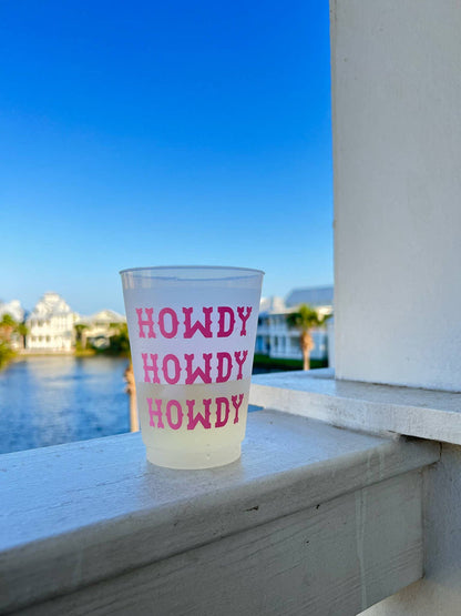 Howdy Pink Repeating Frosted Cups