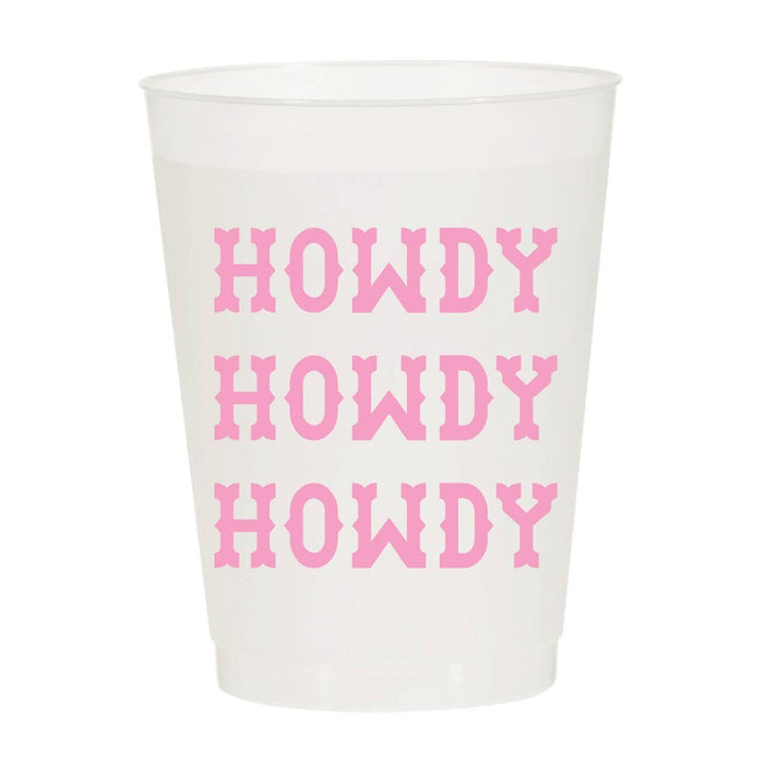 Howdy Pink Repeating Frosted Cups
