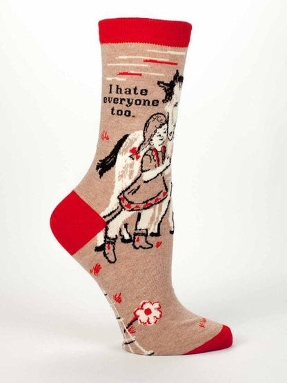 I Hate Everyone Too Crew Socks - Ali's Wagon