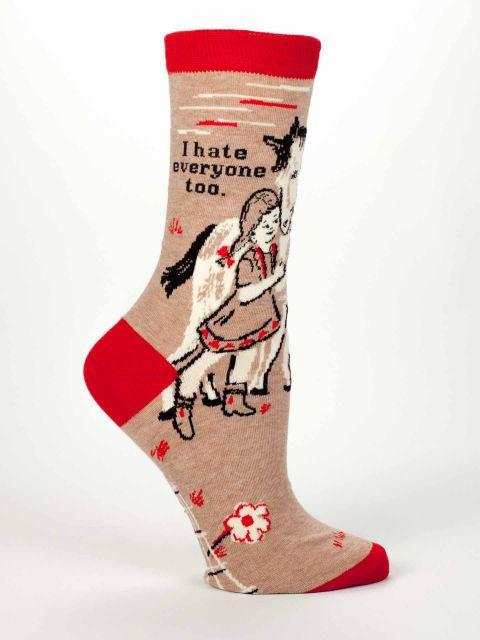 I Hate Everyone Too Crew Socks - Ali's Wagon