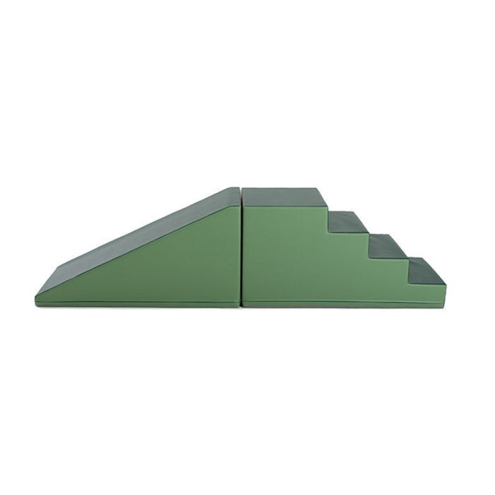 IGLU Soft Play Step and Slide Set in Reseda Green, durable foam blocks for indoor climbing and sensory play