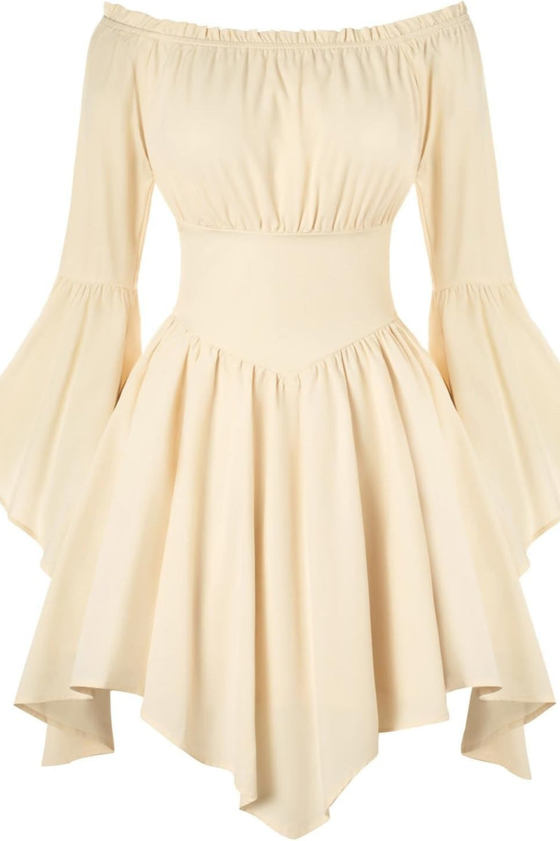 Irregular Flare Sleeve Waist Boho Dress