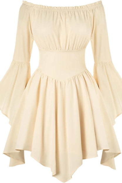 Irregular Flare Sleeve Waist Boho Dress