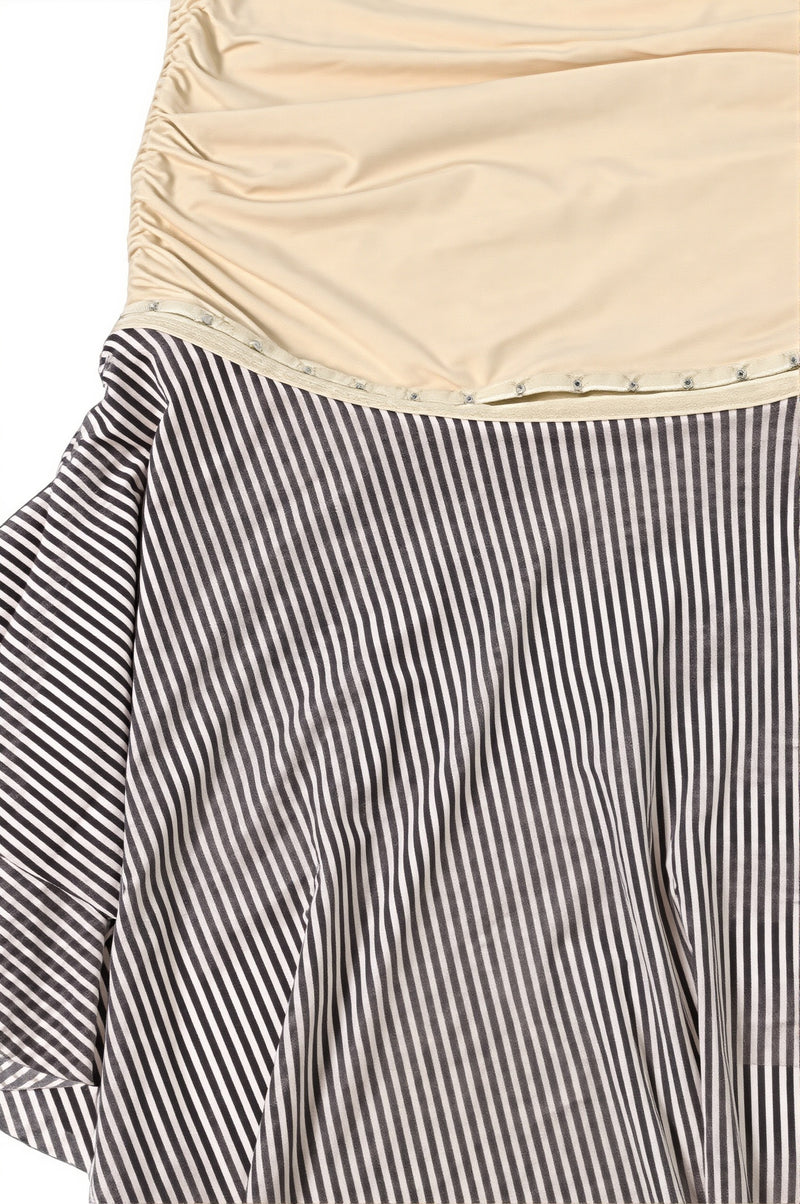 Irregular Hem Striped Halter Skirt Set