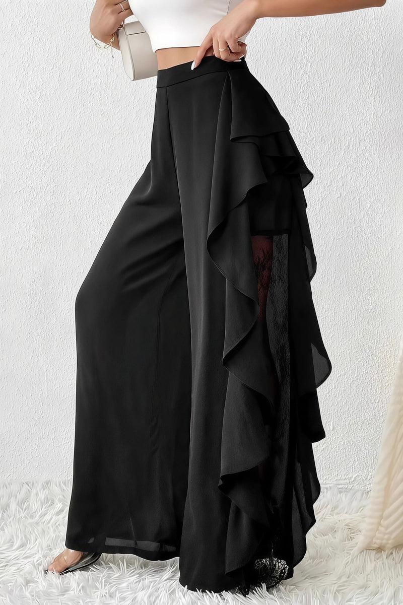 Irregular Split Lace Wide Leg Pants