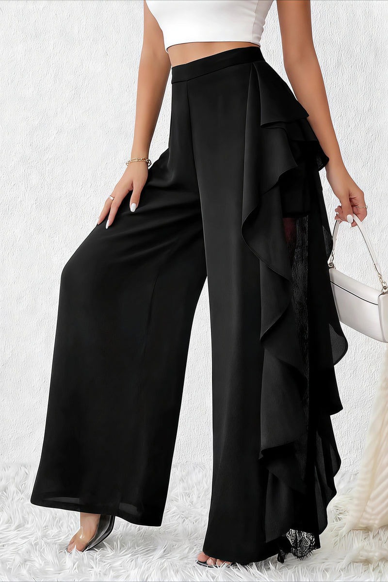 Irregular Split Lace Wide Leg Pants