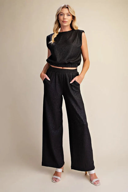 Ivy Black Sleeveless Shell Top