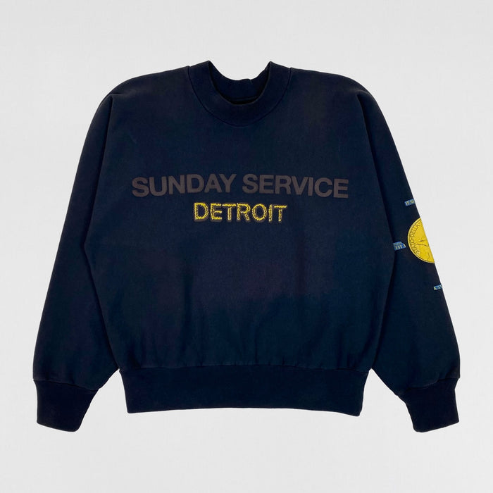 Jesus Is King 2019 Detroit Sunday Service Crewneck In Dark Navy