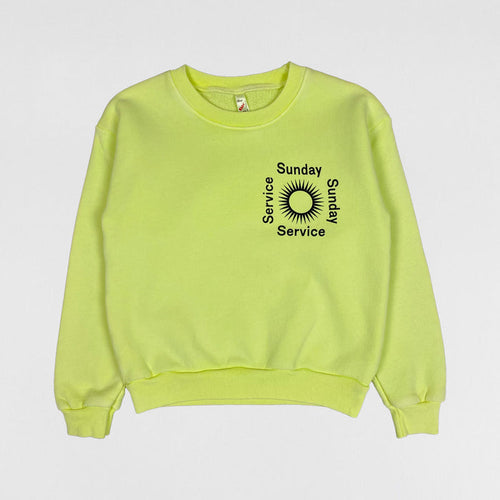 Jesus Is King 2019 Unreleased Kid's Sunday Service Crewneck In Frozen Yellow