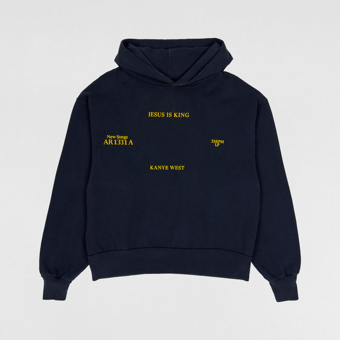 Jesus Is King 2019 Vinyl Album Hoodie In Navy