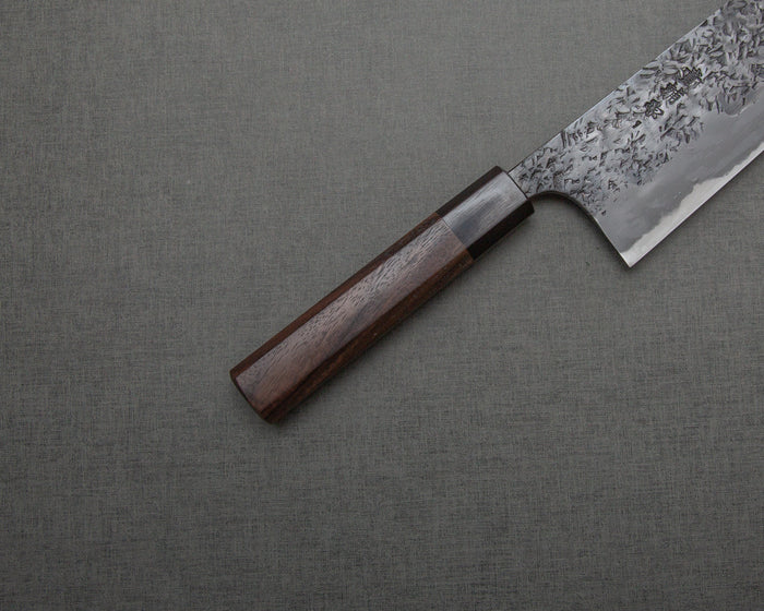 Kisuke Aogami #1 Hon-Warikomi Kurouchi Tsuchime 165mm Nakiri with Rosewood Handle