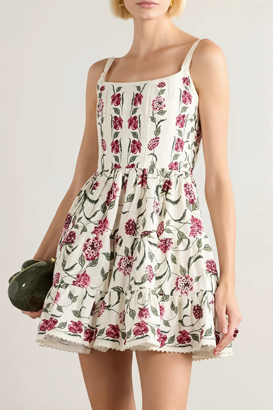 Lace Floral Cami A Line Boho Dress