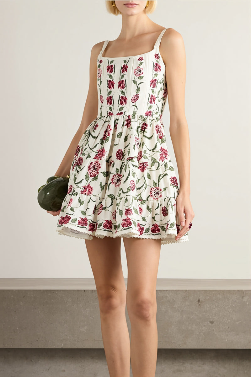 Lace Floral Cami A Line Boho Dress
