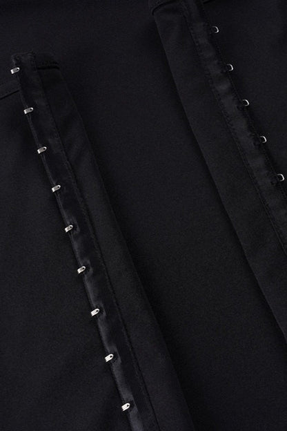 Lace Hollow Button Cropped Blouse
