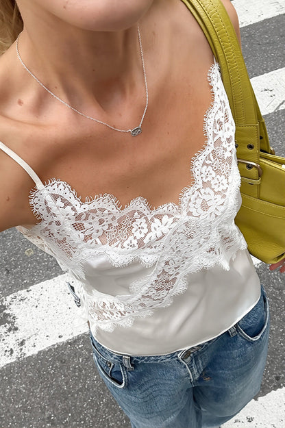 Lace Panel Cut Out Cami Top