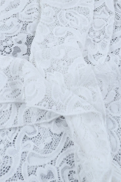 Lace Ruffle Long Sleeve Casual Blouse