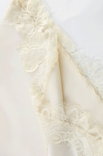Lace Sleeveless Draped Collar Halter Mini Dress