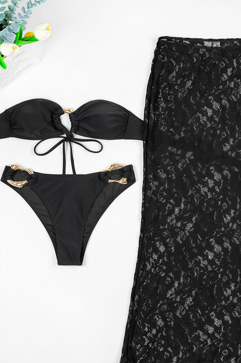 Lace Split Three Piece Swim Sets