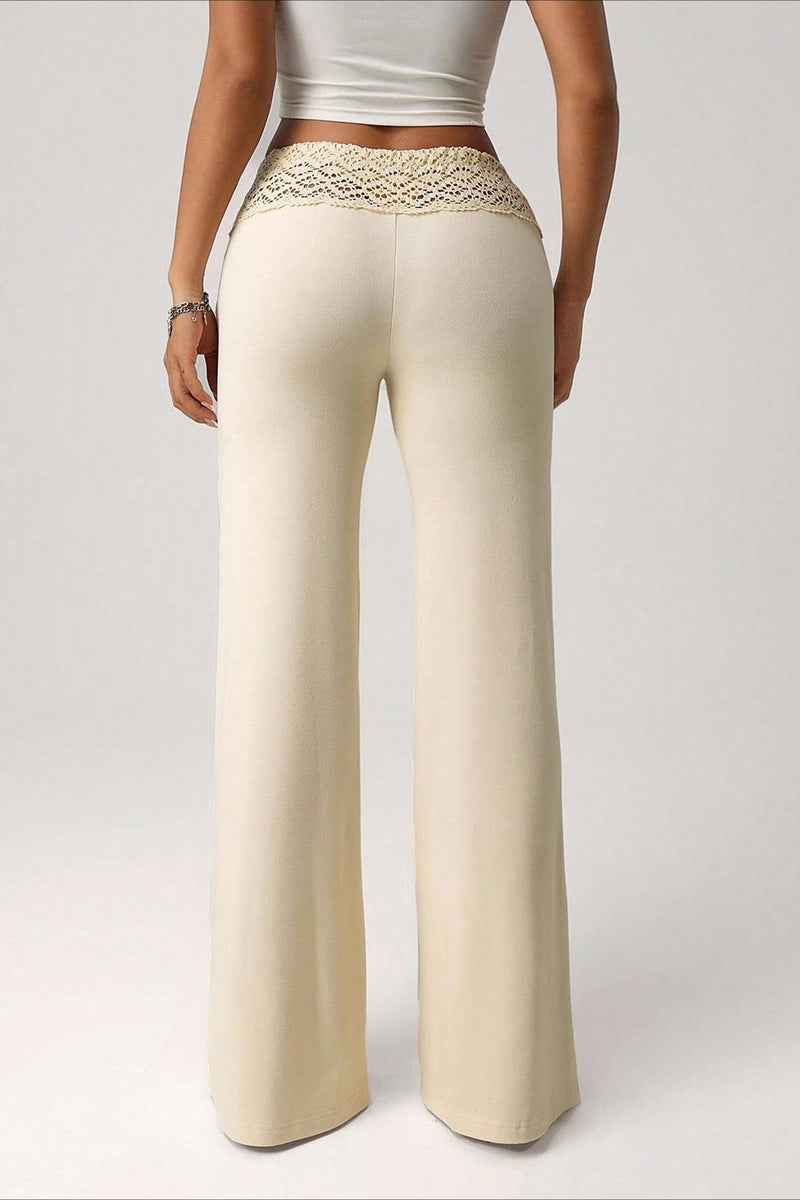 Lace Tie Low Waist Flare Pants