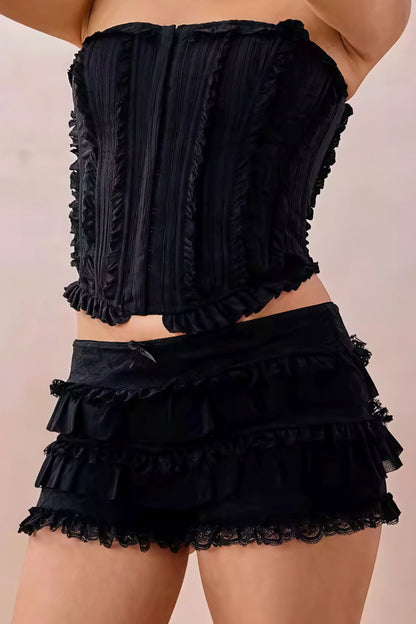 Layered Ruffle Lace Shorts